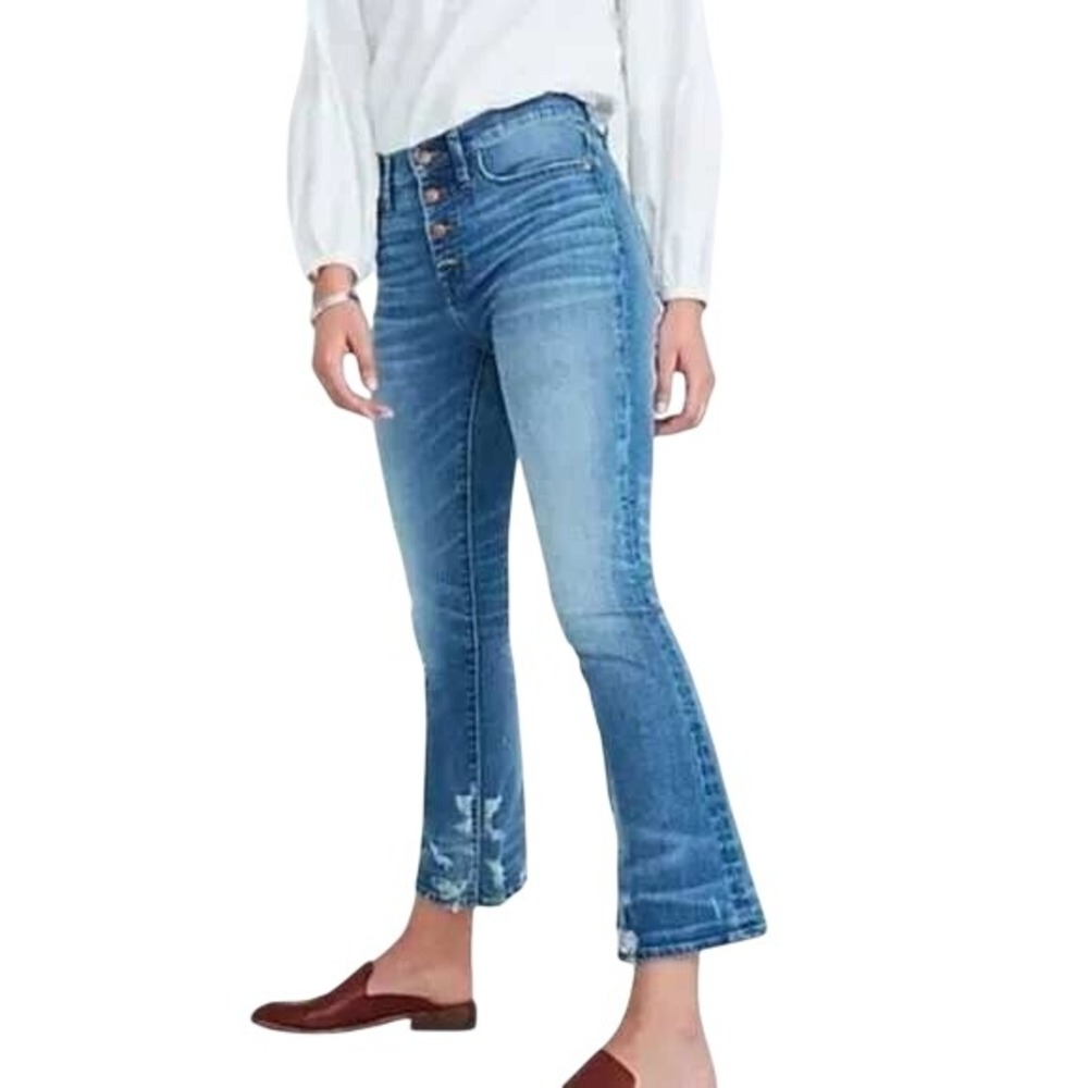 Madewell‎ Cali Demi Bootcut Jeans  Medium Wash Distressed Size 26